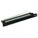 PAINEL 50 PORTAS 8P4C COM SUPORTE CABOS 19" RACK