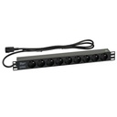 EXTENSIÓN 19" RACK 9xTOMAS 230Vac IEC320C13/UPS