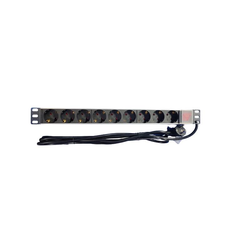 EXTENSIÓN 19" RACK 9xTOMAS SCHUKO 230Vac