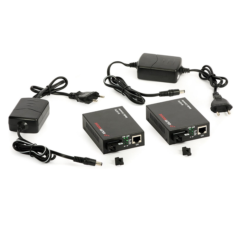 2x CONVERTIDOR ETHERNET MONOMODO M-407M 1xFIBRA 40km