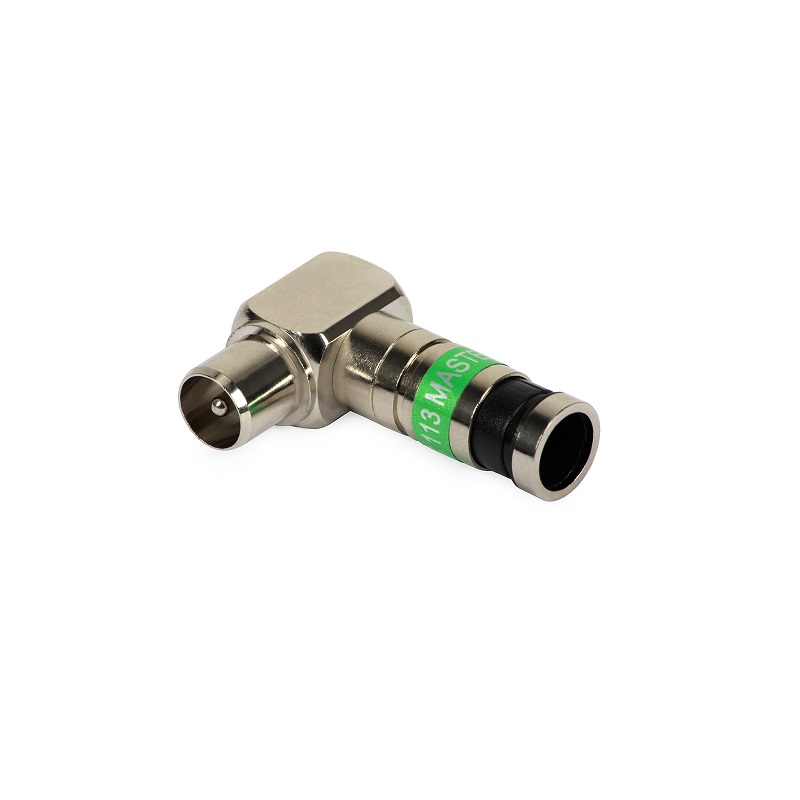 CONECTOR COMPRESIÓN ANGULAR MACHO 90 F IEC 113 MASTER