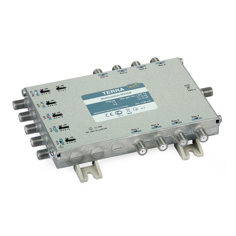 MULTISWITCH 5/8 TERRA MSV-508 5xENTRADAS 8xSAÍDAS