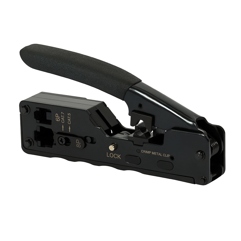 [DPE7914] ALICATE CRAVAR FICHA RJ45 MODULAR 6P4C / 6P6C / 8P8C CABOS BLINDADOS