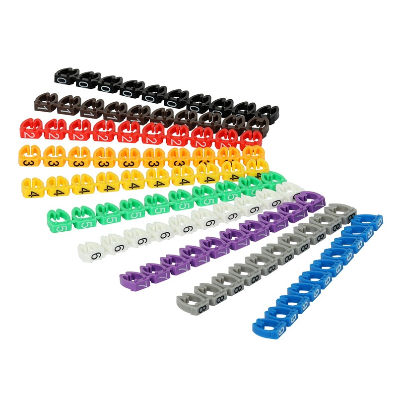 10x10x MARCADORES DÍGITOS "0-9" PARA CABO 4.0-6.0mm