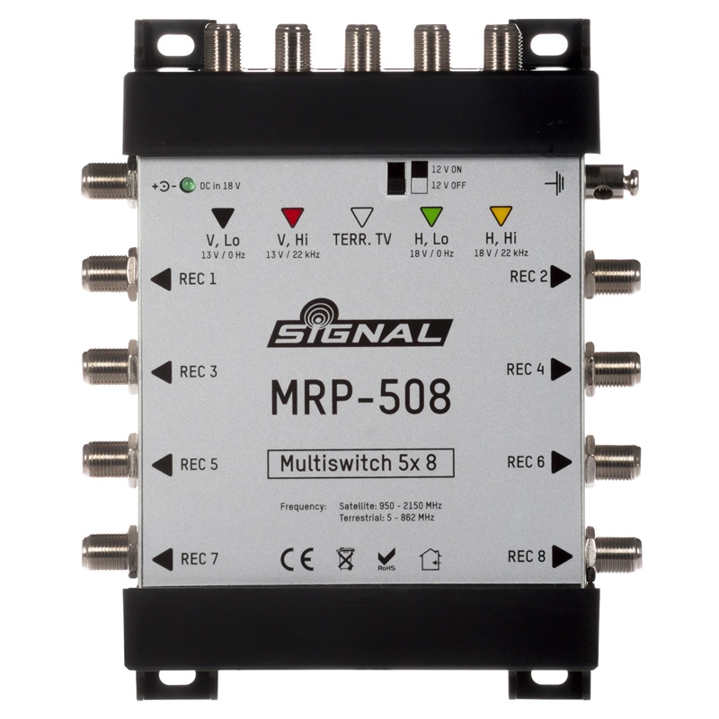 MULTISWITCH SIGNAL MRP-508 5xENTRADAS / 8xSAÍDAS TV TERRESTRE PASSIVO