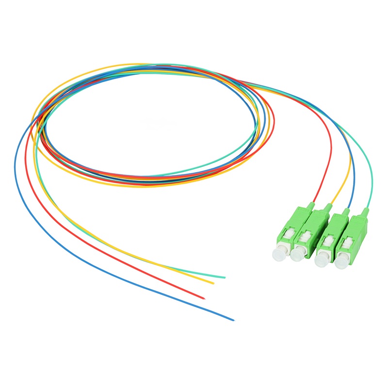 1m 4x PIGTAIL MONOMODO PG-271A-1 SC/APC G.657.A1 VERMELHO/VERDE/AZUL/AMARELO COM 1m