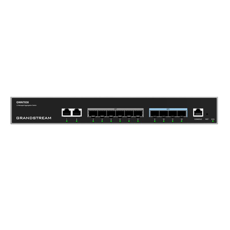 CONMUTADOR AGREGACIÓN GRANDSTREAM LAYER 3 / 6xSFP / 2xSFP+ / 2xLAN 1GB