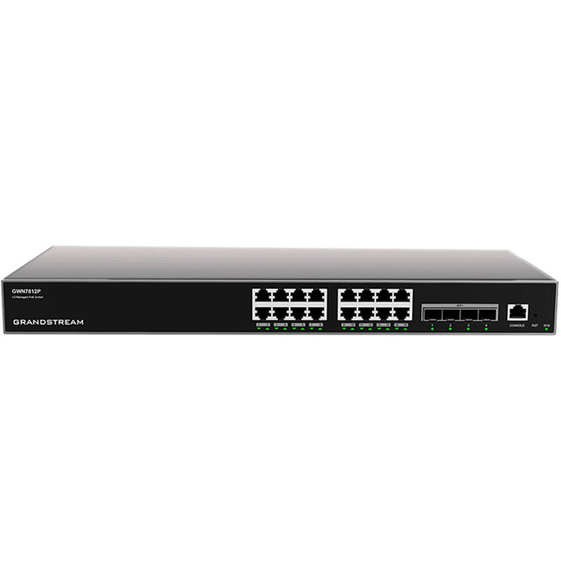 CONMUTADOR GESTIONADO GRANDSTREAM LAYER 3 16xPoE 1GB 4xSFP 10GB