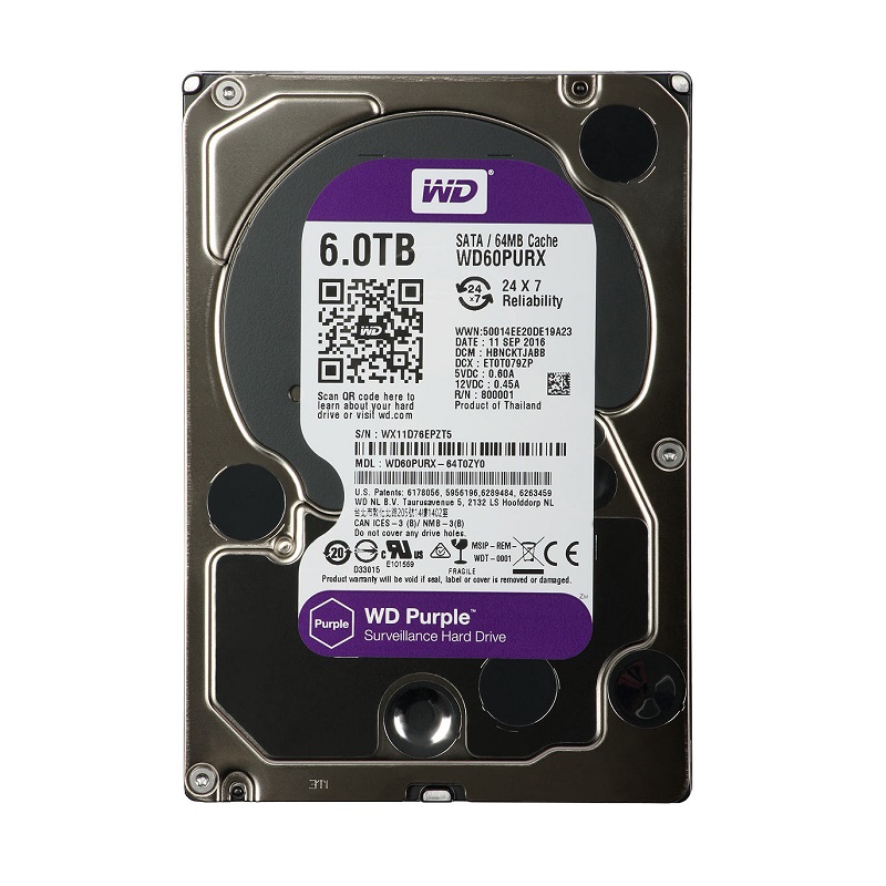 HDD DISCO RÍGIDO DISCO RÍGIDO WD PURPLE 6TB 64MB 3.5" SATA