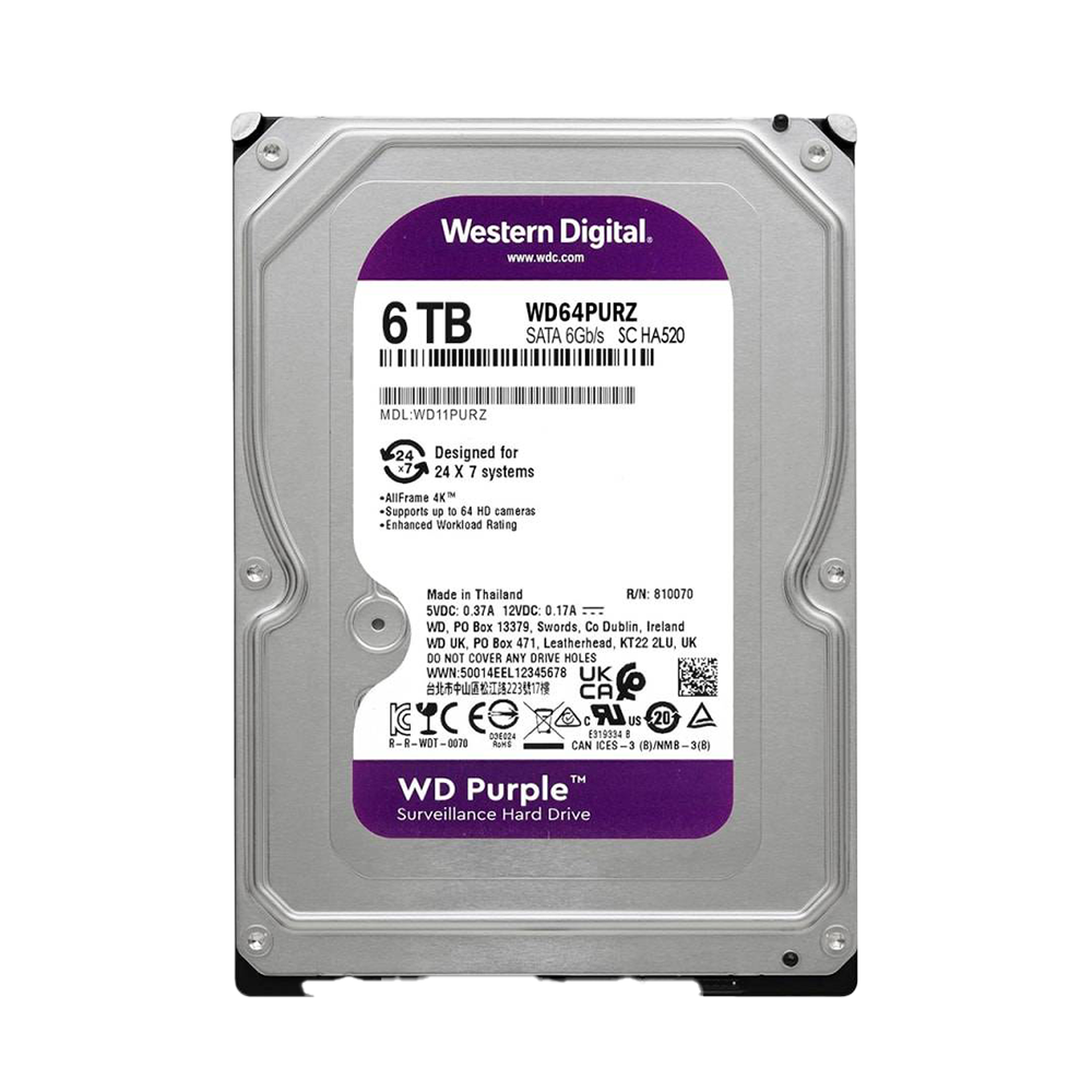 HDD DISCO RÍGIDO WD PURPLE 6TB 256MB 3.5" SATA