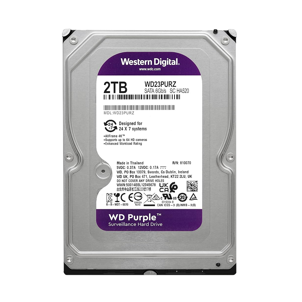 HDD DISCO RÍGIDO WD PURPLE 2TB 64MB 3.5" SATA