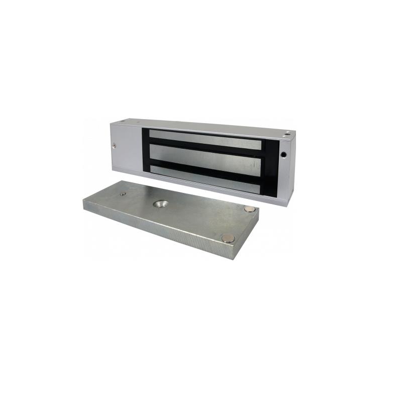 CERRADURA ELECTROMAGNÉTICA CON SENSOR DE SUPERFICIE PARA PUERTA | TIEMPO DE RETARDO  12Vdc/600mA 24V/300mA 500kg