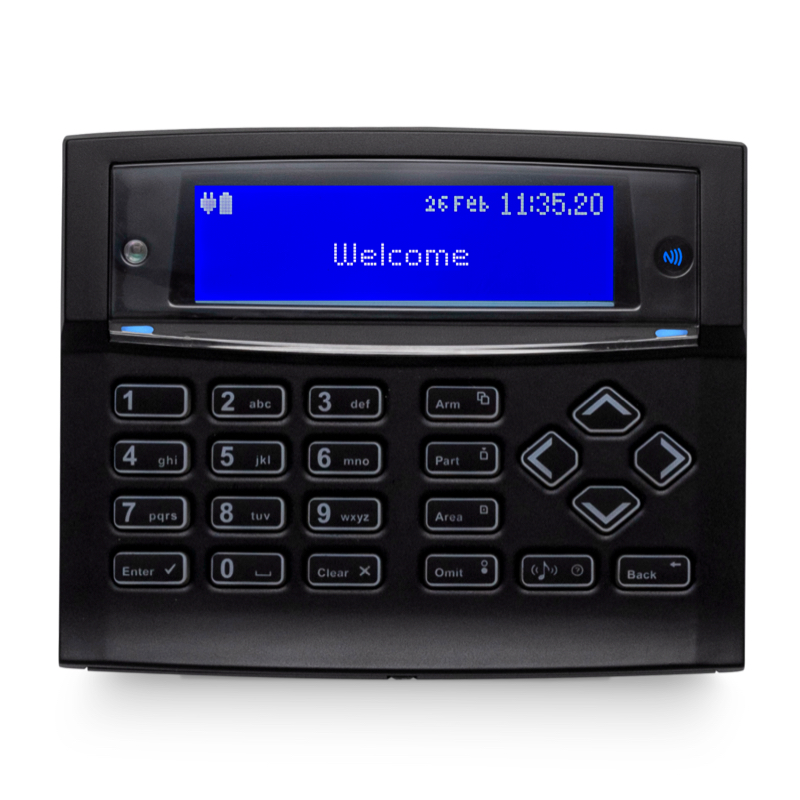 TECLADO GRAU 3 COM RECETOR WIRELESS PRETO E TECLAS PRETAS 3xIN/OUT SUPORTE NFC SENSOR TEMPERATURA