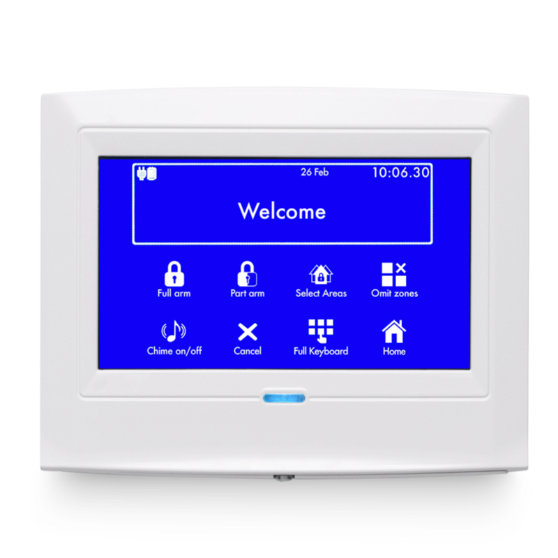 TECLADO GRAU 3 TOUCHSCREEN BAIXO PERFIL BRANCO COM RECETOR WIRELESS 3xIN/OUT SUPORTE NFC SENSOR TEMPERATURA