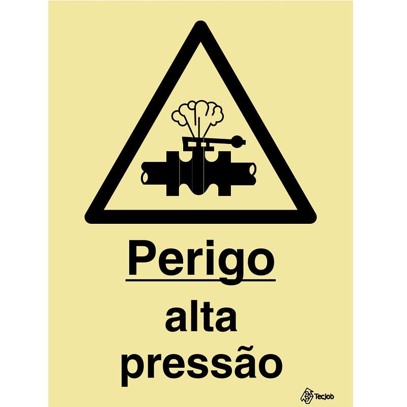 SINAL FOTOLUMINESCENTE PERIGO ALTA PRESSÃO 150x200mm