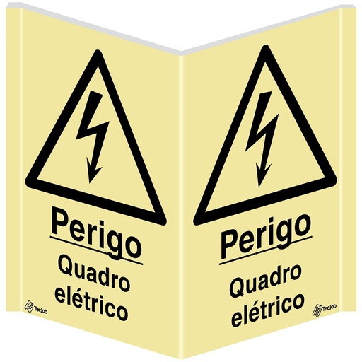 [PA0165C] SINAL FOTOLUMINESCENTE PANORÂMICO PERIGO QUADRO ELÉTRICO 300x400mm