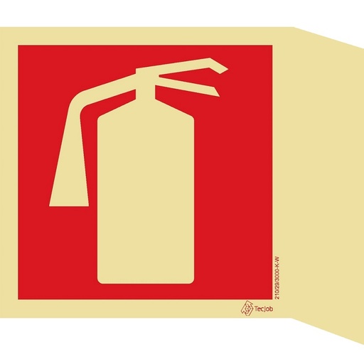 [I0050A] SINAL FOTOLUMINESCENTE EXTINTOR COM DOBRA 90º 170x170mm