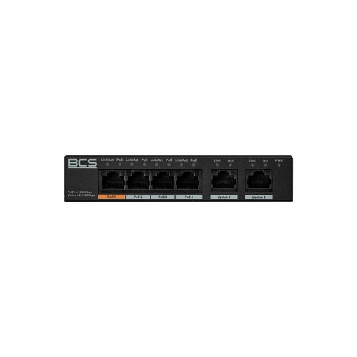 [BCS-L-SP04G02G] SWITCH BCS LINE 4xPoE 1Gbps + 2xUPLINK 1Gbps 60W 802.3AF/AT/HI-PoE