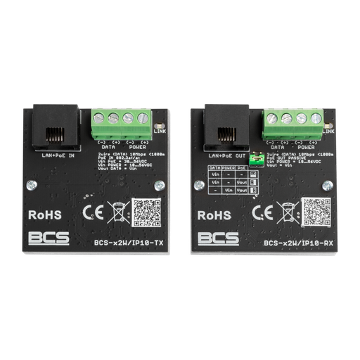 [BCS-X2W/IP10] CONVERTIDORES ACTIVOS ETHERNET/PoE HASTA 10 Mbps HASTA 1000m