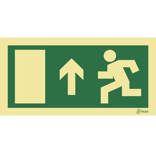 [E0015A] SINAL FOTOLUMINESCENTE SAÍDA CIMA 200x100mm