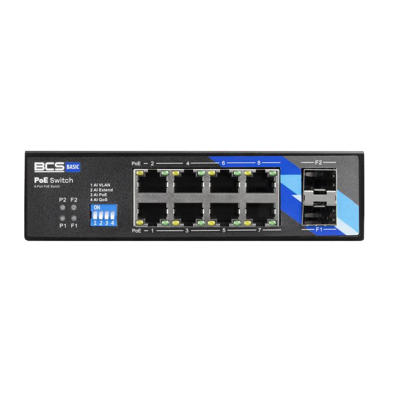 [BCS-B-ISP08G-2SFP] SWITCH INDUSTRIAL BCS BASIC 8xPoE 1Gbps 2xSFP 1Gbps 250W 