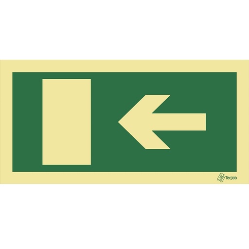 [E0006A] SEÑAL FOTOLUMINISCENTE SALIDA ESQUERDA 200x100mm