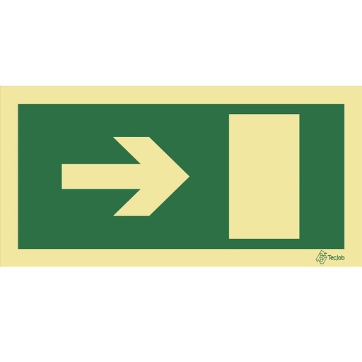 [E0007A] SINAL FOTOLUMINESCENTE SAÍDA DIREITA 200x100mm