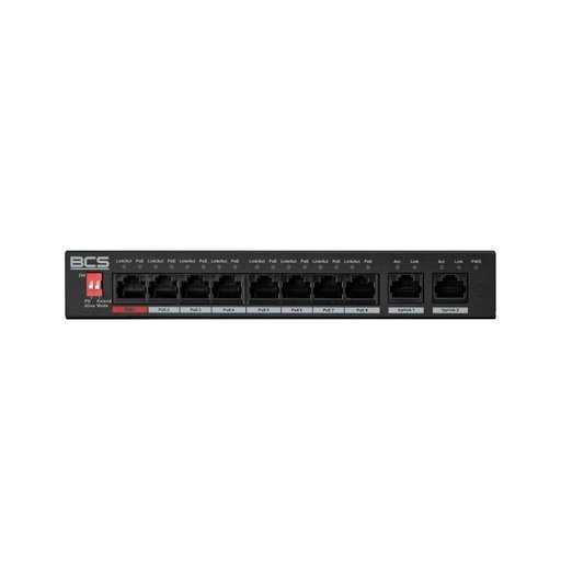 [BCS-L-SP0802G] SWITCH GERIDO BCS LINE 8xPoE 100Mbps 2xUPLINK 1000Mbps 96W 802.3AF/AT
