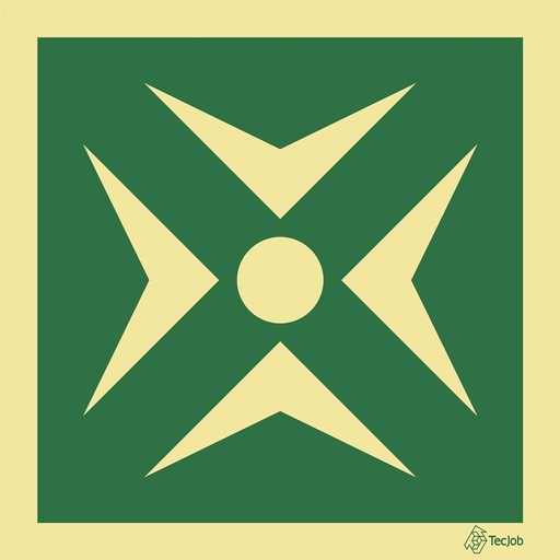 [E0493A] SINAL FOTOLUMINESCENTE PONTO ENCONTRO 150x150mm