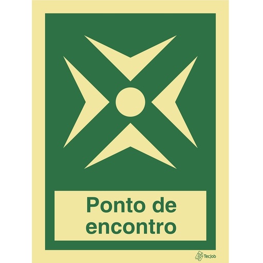 [E0498A] SINAL FOTOLUMINESCENTE PONTO ENCONTRO COM TEXTO 150x200mm