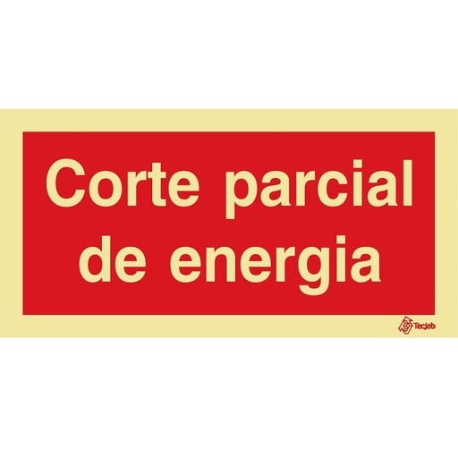 [I0604B] SINAL FOTOLUMINESCENTE CORTE PARCIAL ENERGIA 200x100mm