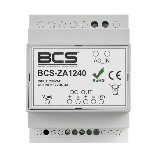 [BCS-ZA1240] FONTE ALIMENTAÇÃO 230Vac 12Vdc 4A