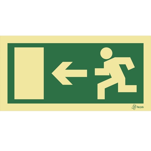 [E0017A] SEÑAL FOTOLUMINISCENTE SALIDA PORTA ESQUERDA 200x100mm
