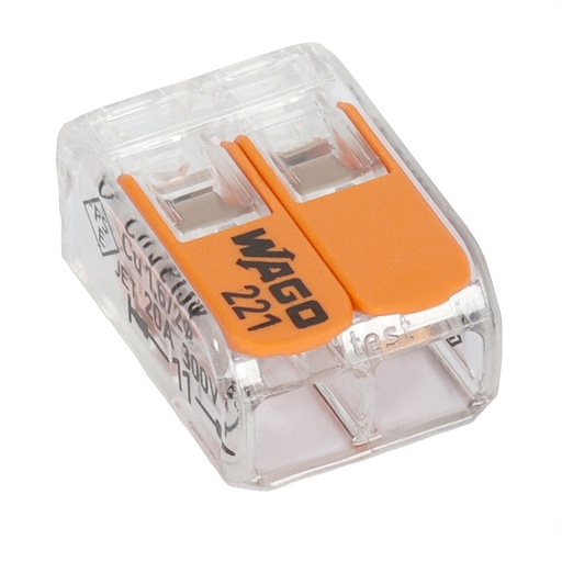 [DPE42112_100] 100x CONEXIÓN RÁPIDA WAGO 221-412 COMPACT MÁXIMO 4mm2 2 HILOS 