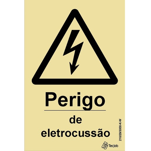 [IS0145B] SINAL FOTOLUMINESCENTE PERIGO DE ELETROCUSSÃO 150x200mm