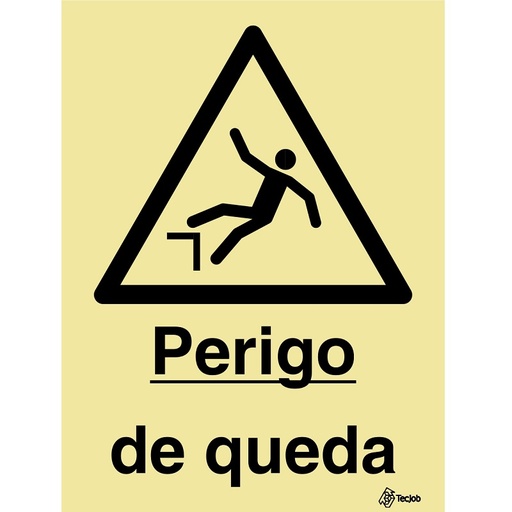 [IS0196B] SINAL FOTOLUMINESCENTE PERIGO DE QUEDA 150x200mm