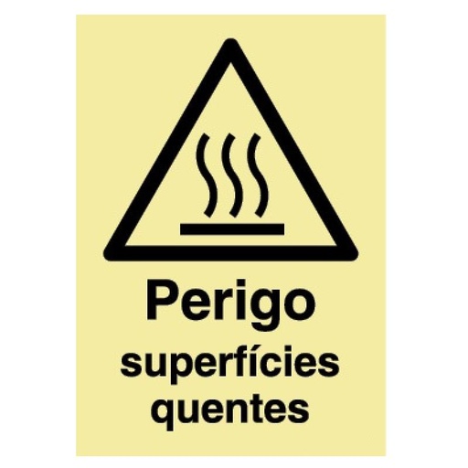[IS0337A] SINAL FOTOLUMINESCENTE PERIGO SUPERFÍCIES QUENTES 150x200mm
