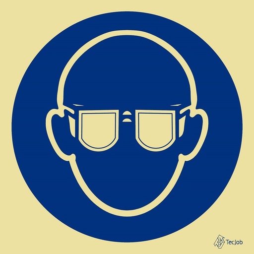 [OB0013A] SINAL PVC OPACO OBRIGATÓRIO ÓCULOS 150x150mm