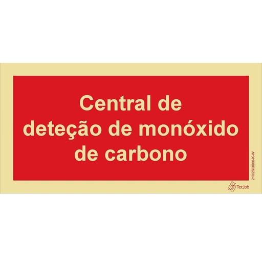 [I0682A] SINAL FOTOLUMINESCENTE CENTRAL MONÓXIDO 200x100mm