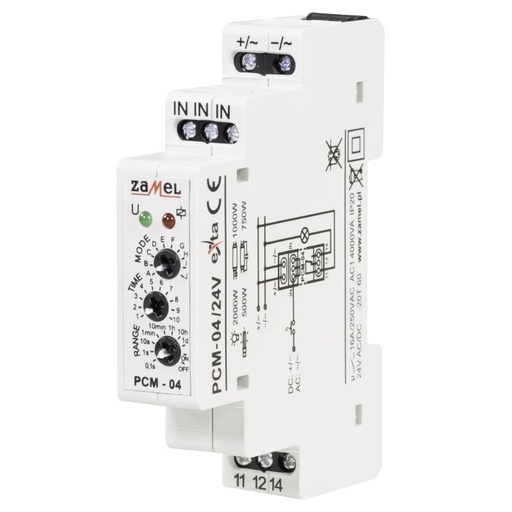 [ZMPCM0424] RELÉ TEMPORIZADO MODULAR 10x MULTIMODO 24Vac/dc
