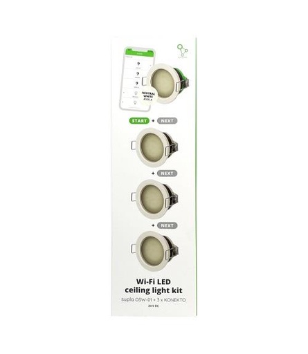 [ZMZSO-01/3000] KIT DE CONTROL DE ILUMINACIÓN WI-FI: 1 OSW-01  + 3 DOWNLIGHTS - 3000K