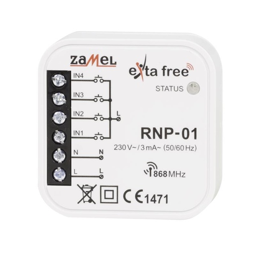 [ZMRNP01] TRANSMISOR 4 CANALES 230Vac  EXTA FREE PARA LA CAJA DEL EQUIPO