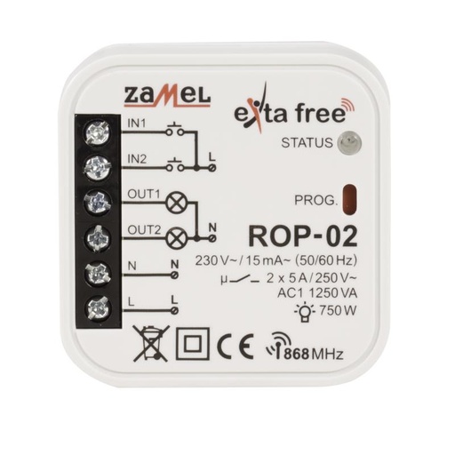 [ZMROP02] RECETOR 2 CANALES EXTA FREE PARA CAIXA APARELHAGEM
