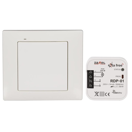 [ZMRZB02] KIT TRANSMISSOR E RECETOR CONTROLO ILUMINACAO REGULAVEL 1 CANAL EXTA FREE