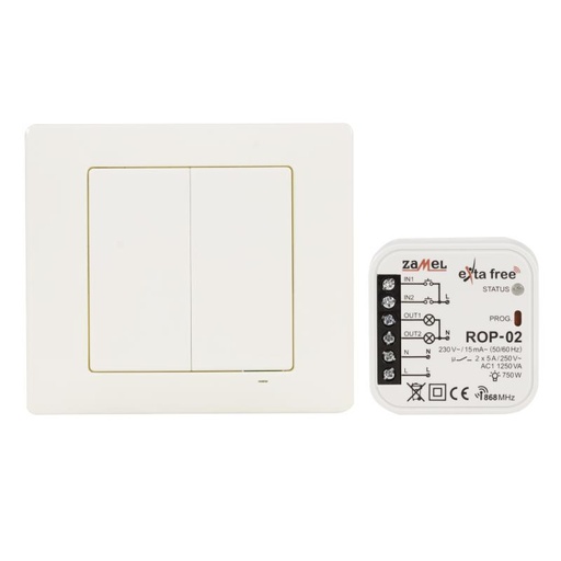 [ZMRZB04] KIT TRANSMISSOR E RECETOR CONTROLO ILUMINACAO 2 CANAIS EXTA FREE