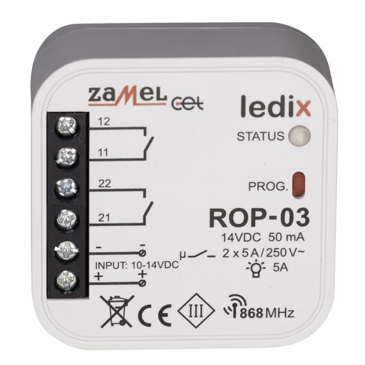 [ZMROP03] RECEPTOR RADIO 2 CANALES 10-14Vdc PARA CAJA DE EQUIPO