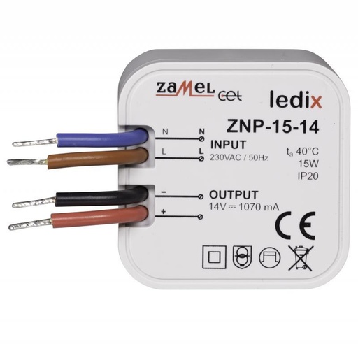 [ZMZNP1514] FUENTE DE ALIMENTACIÓN
 LED 14Vdc 15W PARA CAJA DE APARATO