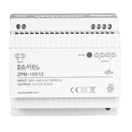 [ZMZPM100/12] FUENTE ALIMENTACIÓN MODULAR IMPULSO 12Vdc 100W 8.33A