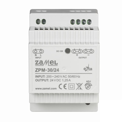 [ZMZPM30/24] FUENTE ALIMENTACIÓN MODULAR IMPULSO 24Vdc 30W 1.25A