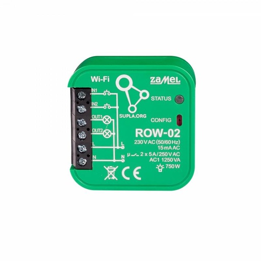 [ZMROW02] RECETOR Wi-Fi 2 CANAIS SUPLA PARA CAIXA APARELHAGEM